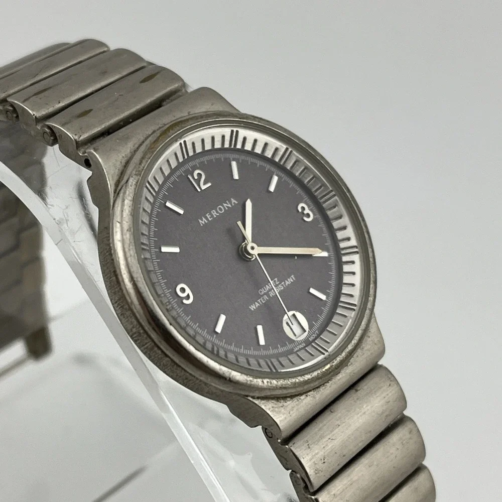 Merona‎ Watch Men 31mm Silver Case 7.25